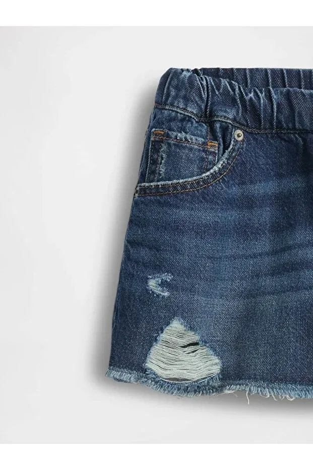 Детские шорты для девочек джинсовые свободного кроя Gap, Navy Blue-000 — фото 2