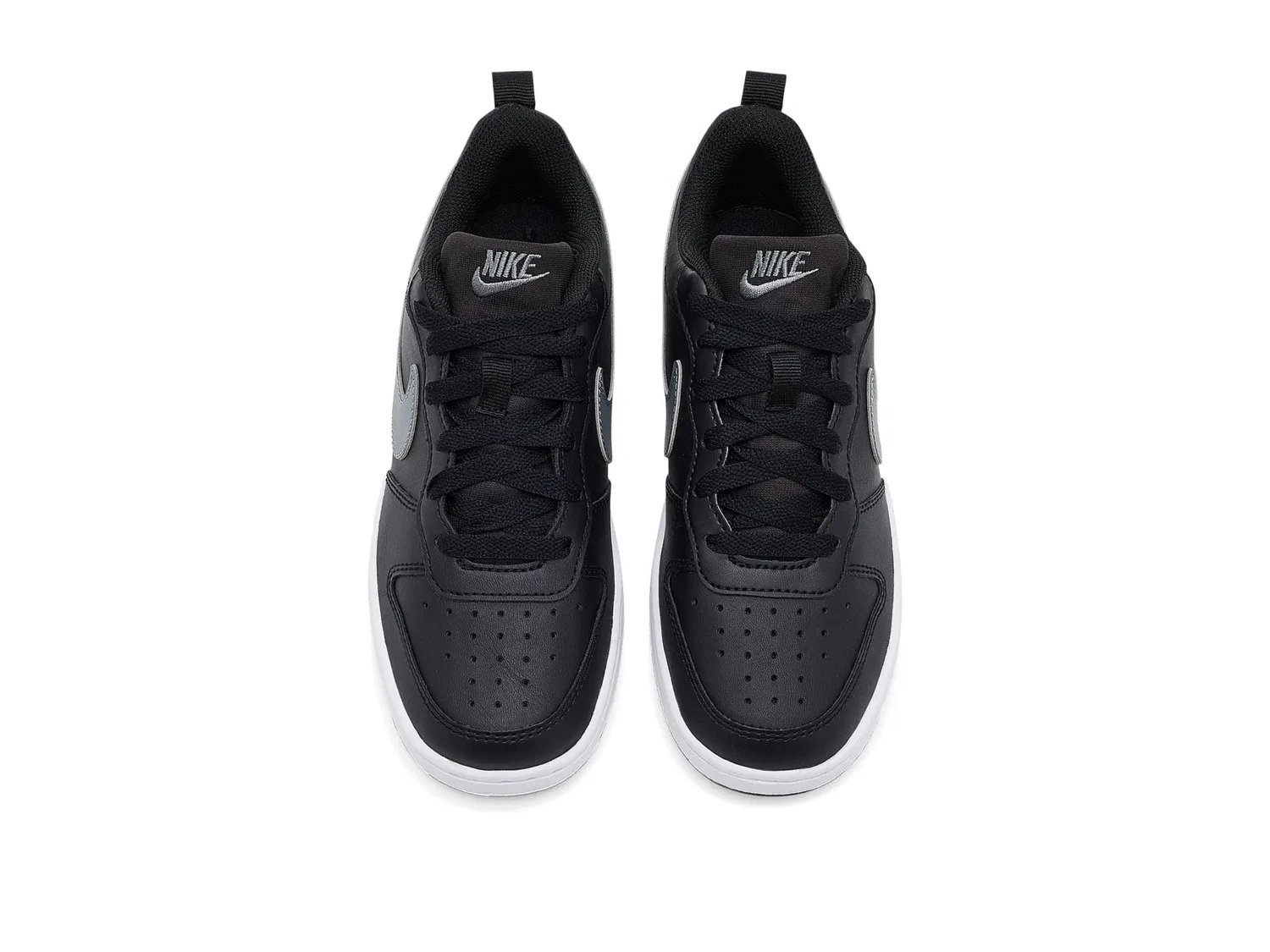 Кроссовки Court Borough Low Fade (для больших детей) Nike Kids, Black/Illusion Green/Smoke Grey/White — фото 3