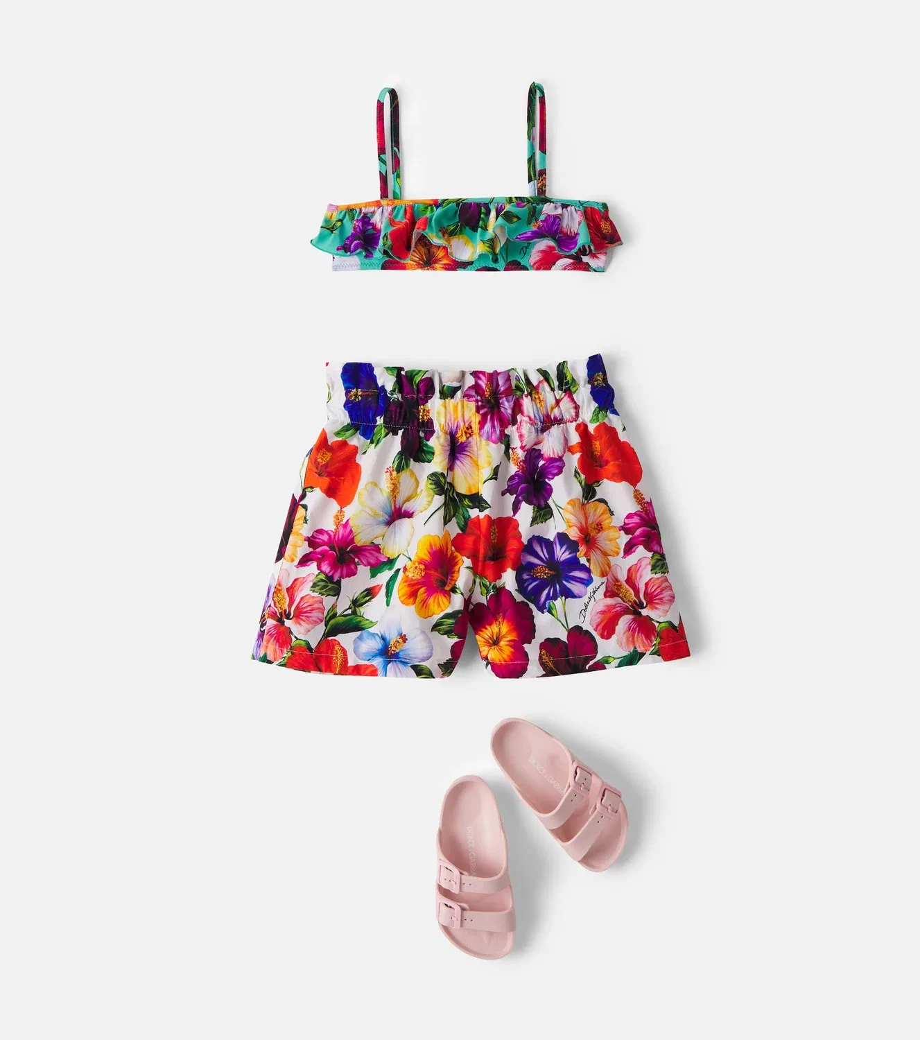 Комплект бикини с цветочным принтом Dolce&Gabbana Kids, мультиколор — фото 2