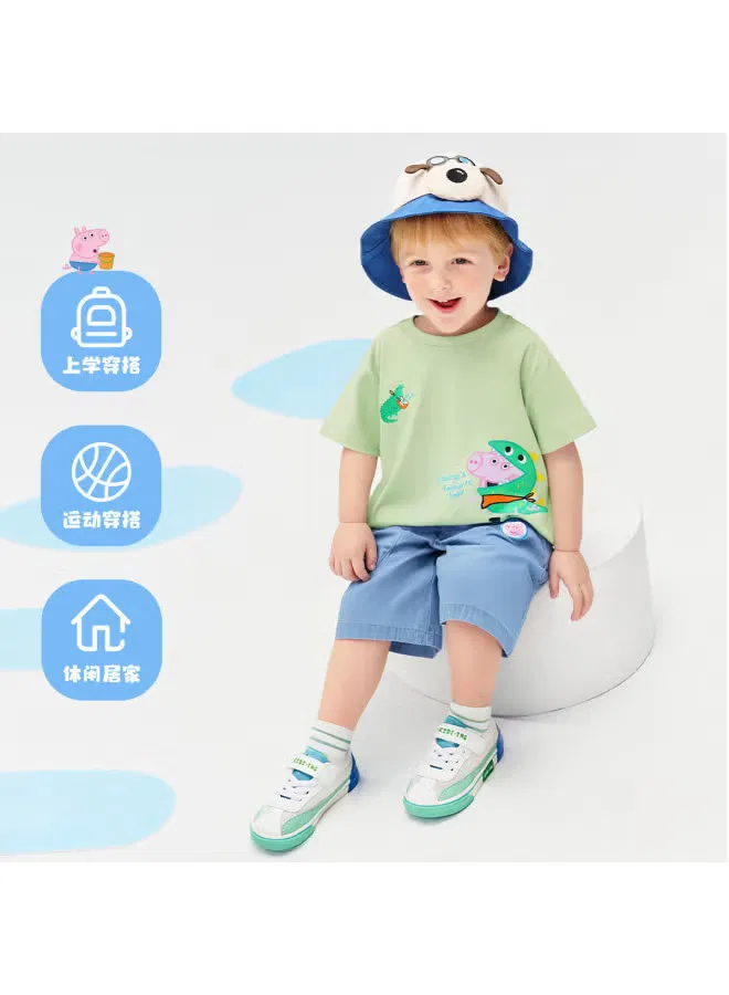 Комплект летний легкий дышащий для мальчиков Peppa Pig, изумрудный — фото 4