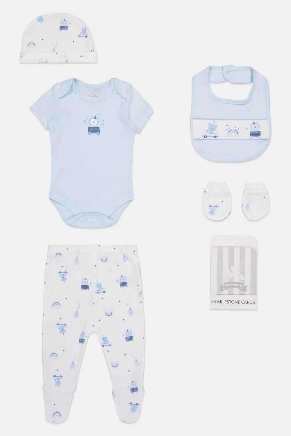 Комплект боди для мальчиков с принтом, 6 предметов, Rock-A-Bye Baby Boutique, разноцветный — фото 2