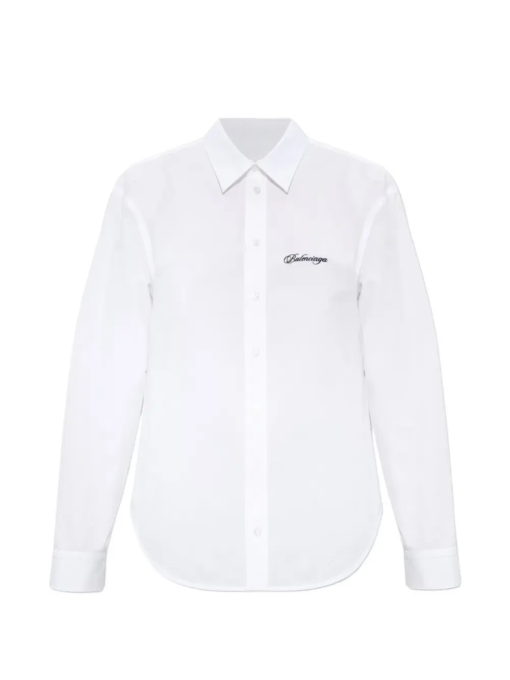 Хлопковая рубашка с логотипом Balenciaga, белый