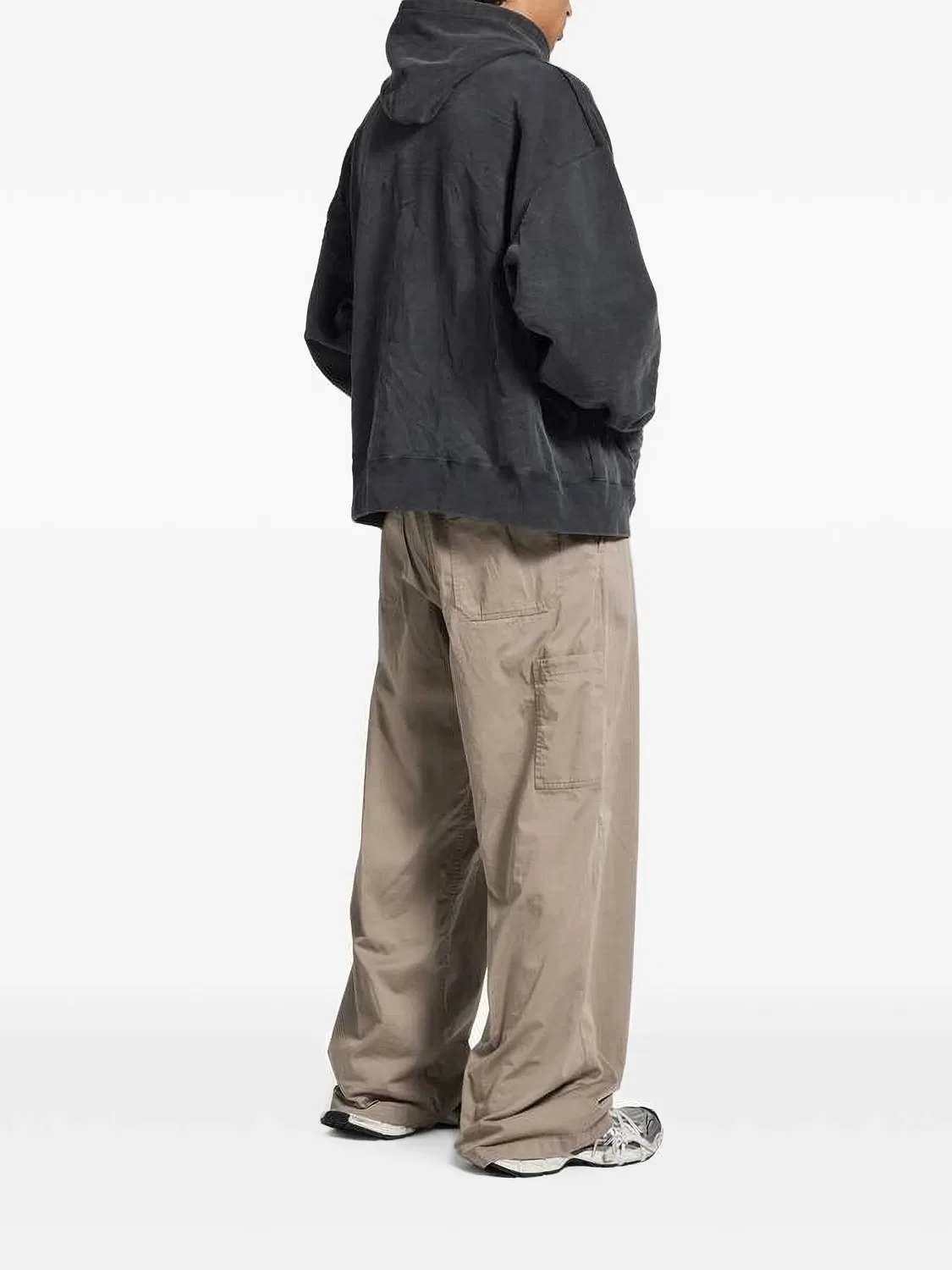 Худи с логотипом в виде мелка Balenciaga, серый — фото 2