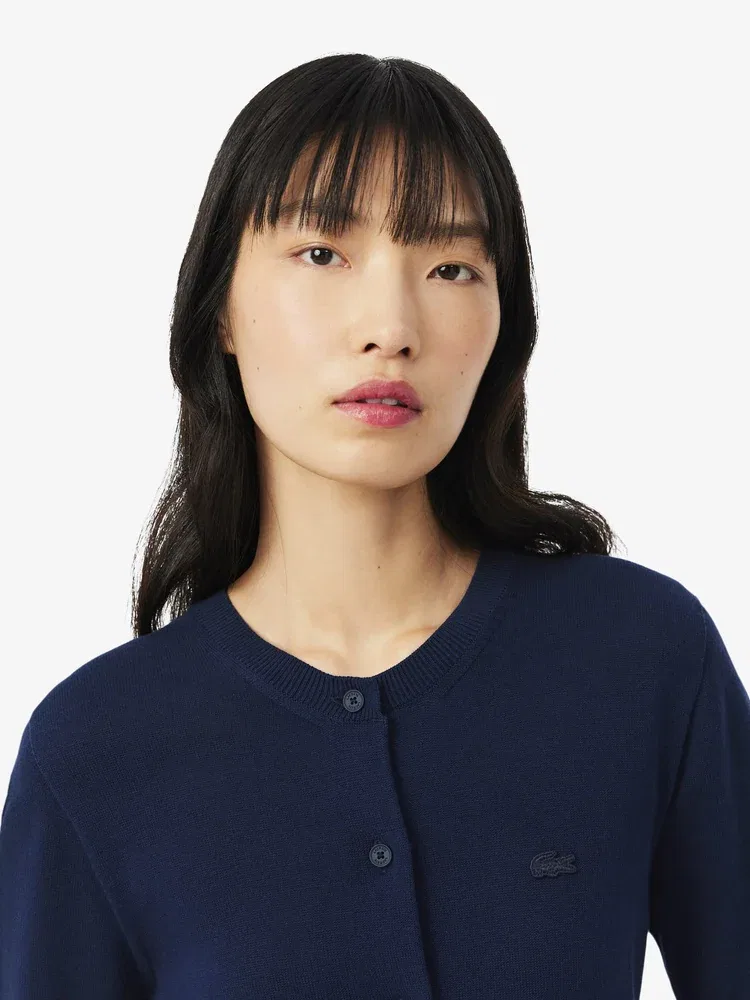 Кардиган LACOSTE Light Cotton Crewneck, Navy — фото 2