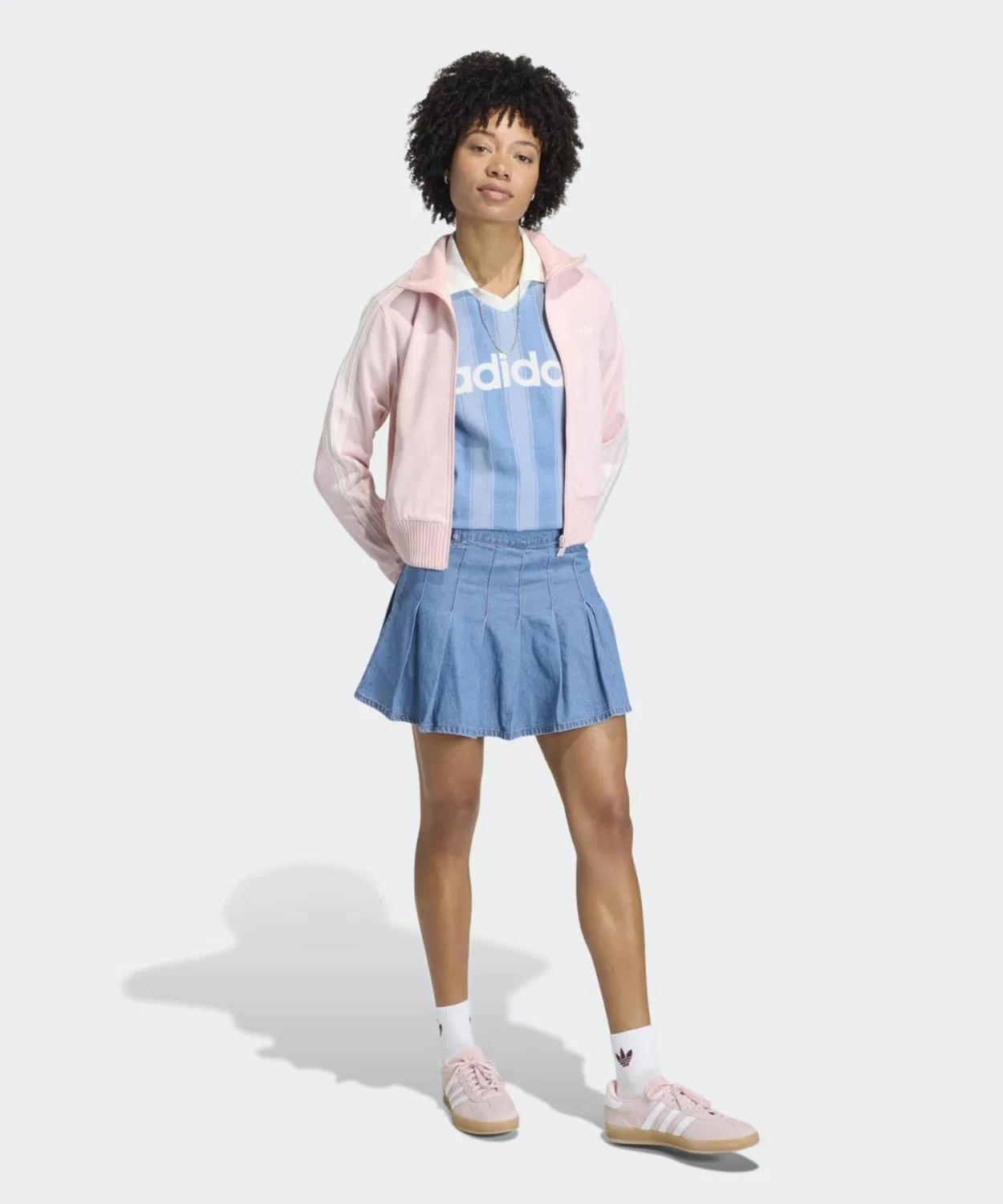 Женская куртка-джерси с вязаным крючком, модель Firebird Adidas, Pink — фото 3