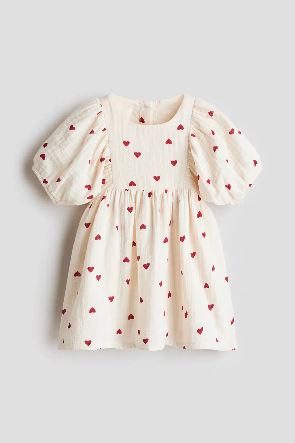 Платье из хлопчатобумажной ткани H&M, Hellbeige/Herzen
