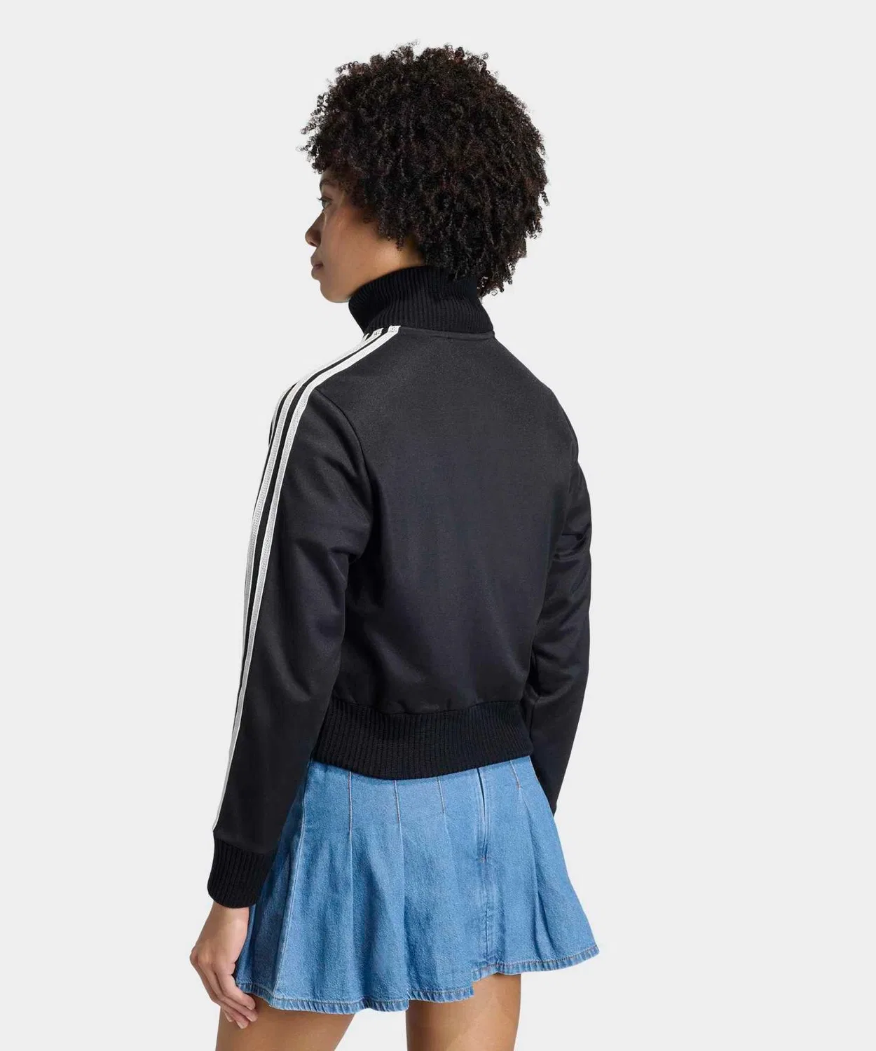 Женский трек-топ с вязаным кружевом Firebird Adidas, Black — фото 4