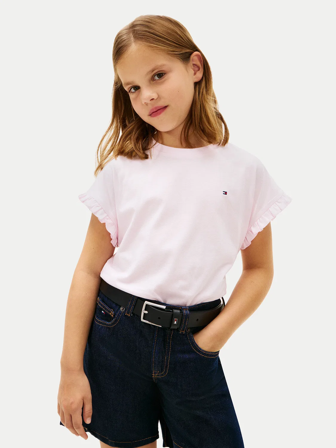 Футболка свободного кроя для девочки Essential Tommy Hilfiger, светло-розовый