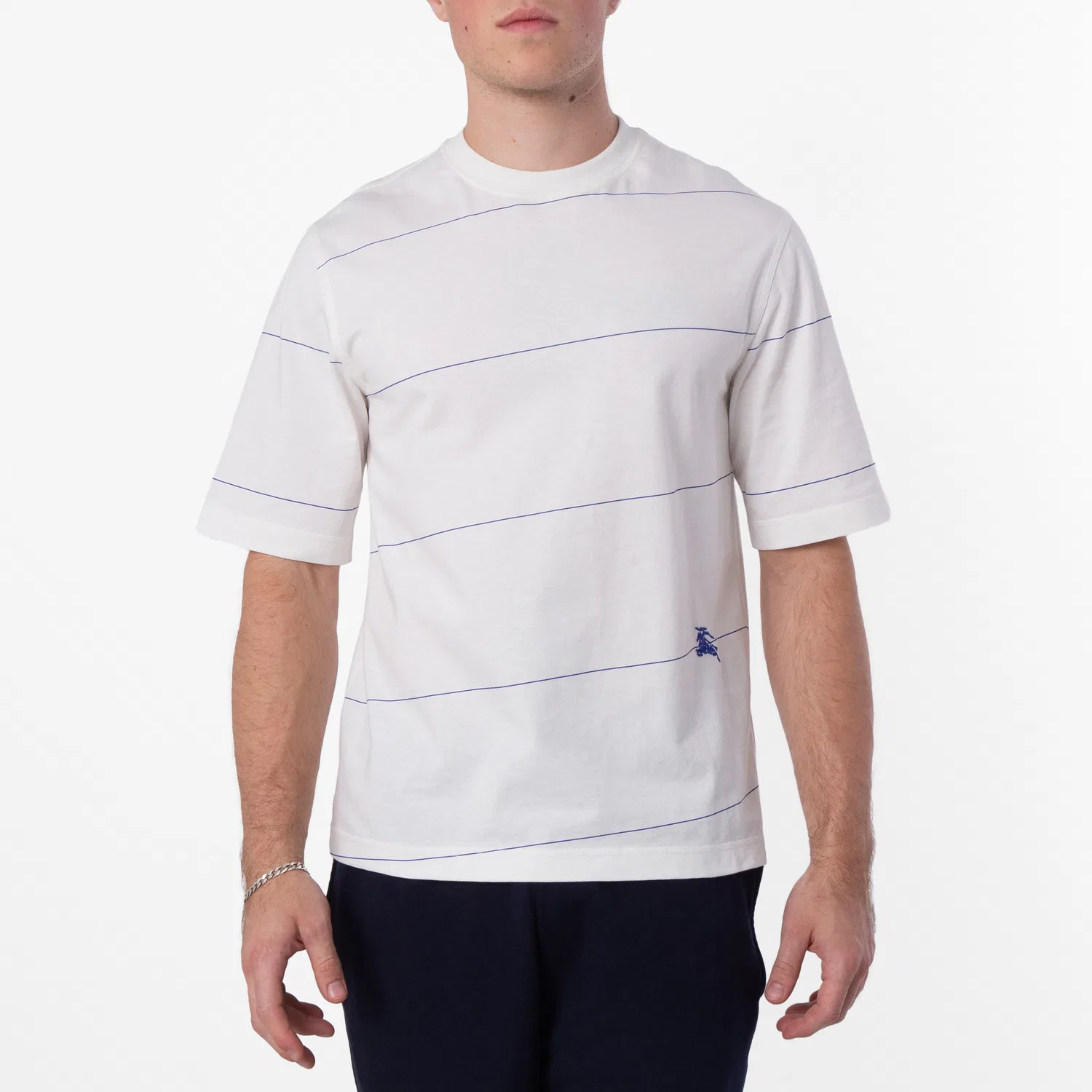 Футболка из хлопкового джерси с полосами Striped Cotton Jersey T-Shirt Burberry, Rain