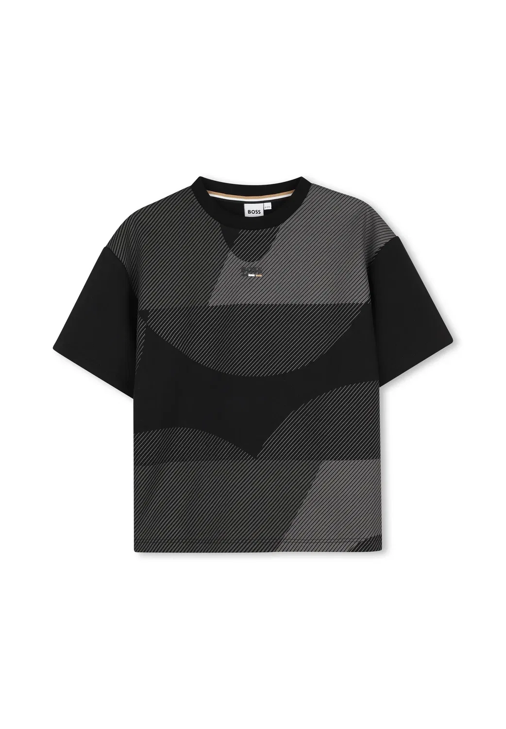 Футболка с короткими рукавами для детей и подростков - футболка с принтом Boss Kidswear, Black
