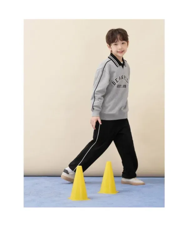 Сет свитшот и брюки с кантом, Beanpole Kids, серый — фото 4