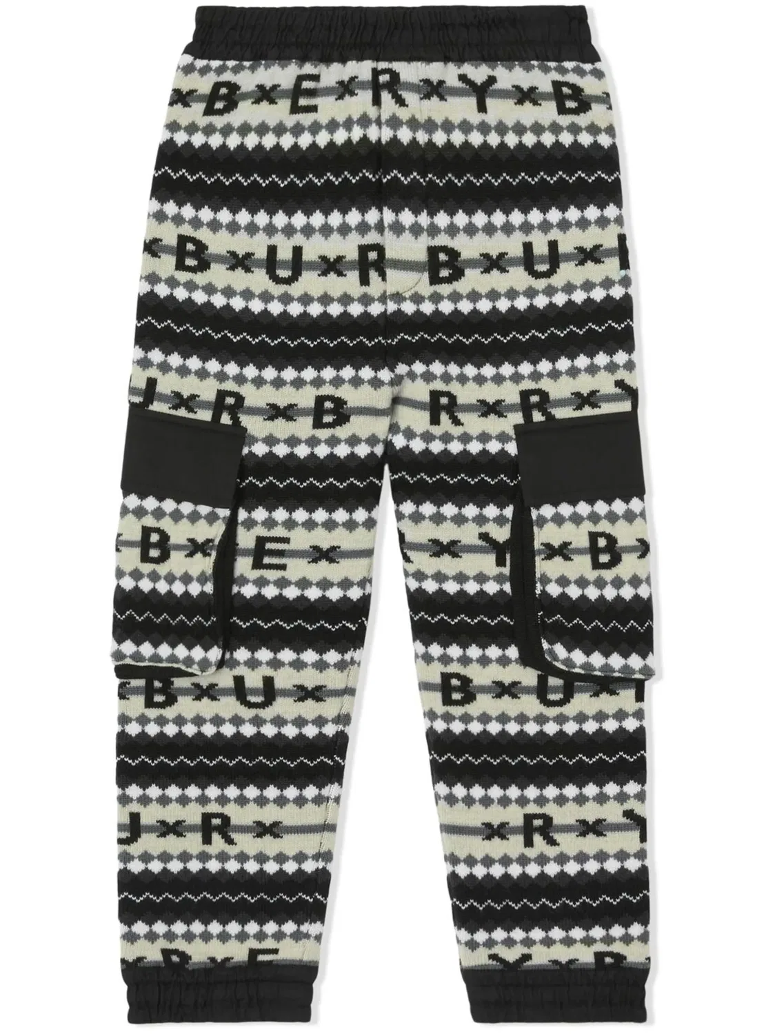 Штаны в узор Fair Isle из шерсти Burberry, черный