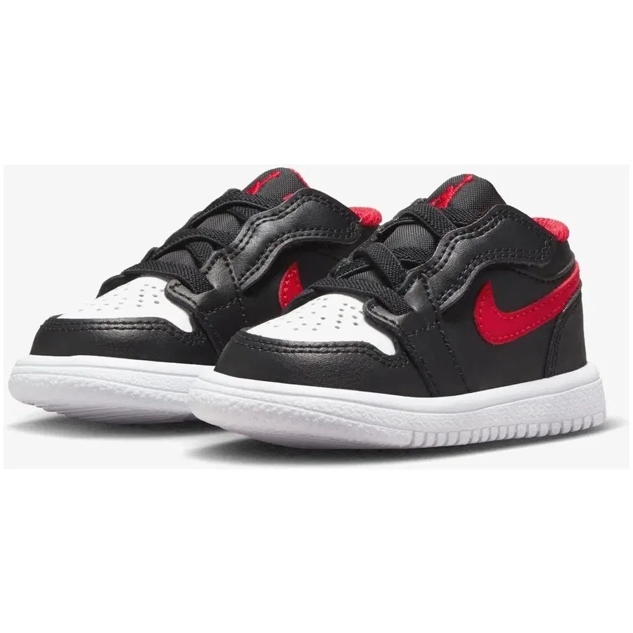 Детские кроссовки с закрытой пяткой, модель Jordan 1 Low, Nike, Черно-белый