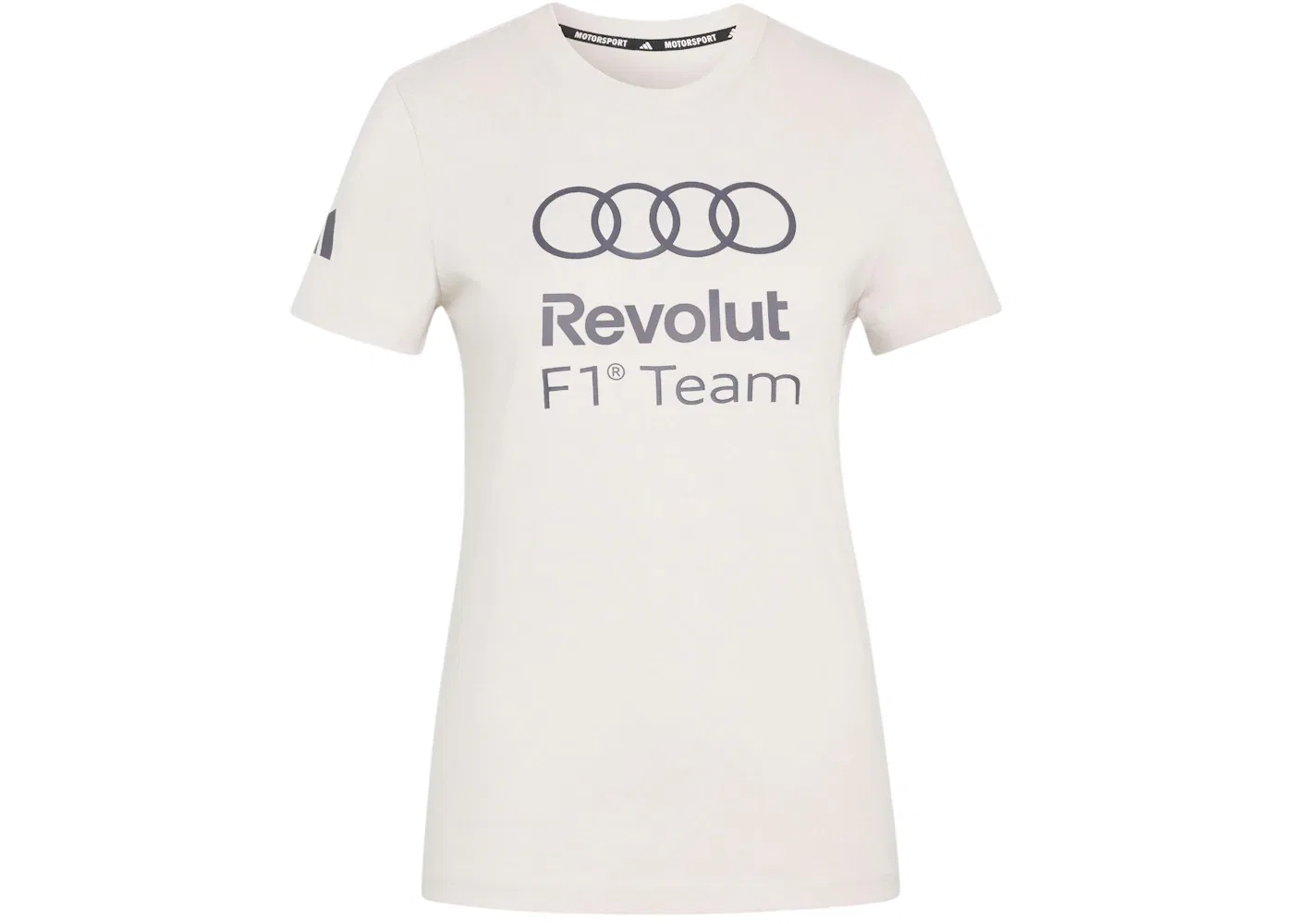 Женская футболка с графическим принтом Audi Revolut F1 Team DNA Adidas, Chalk Pearl