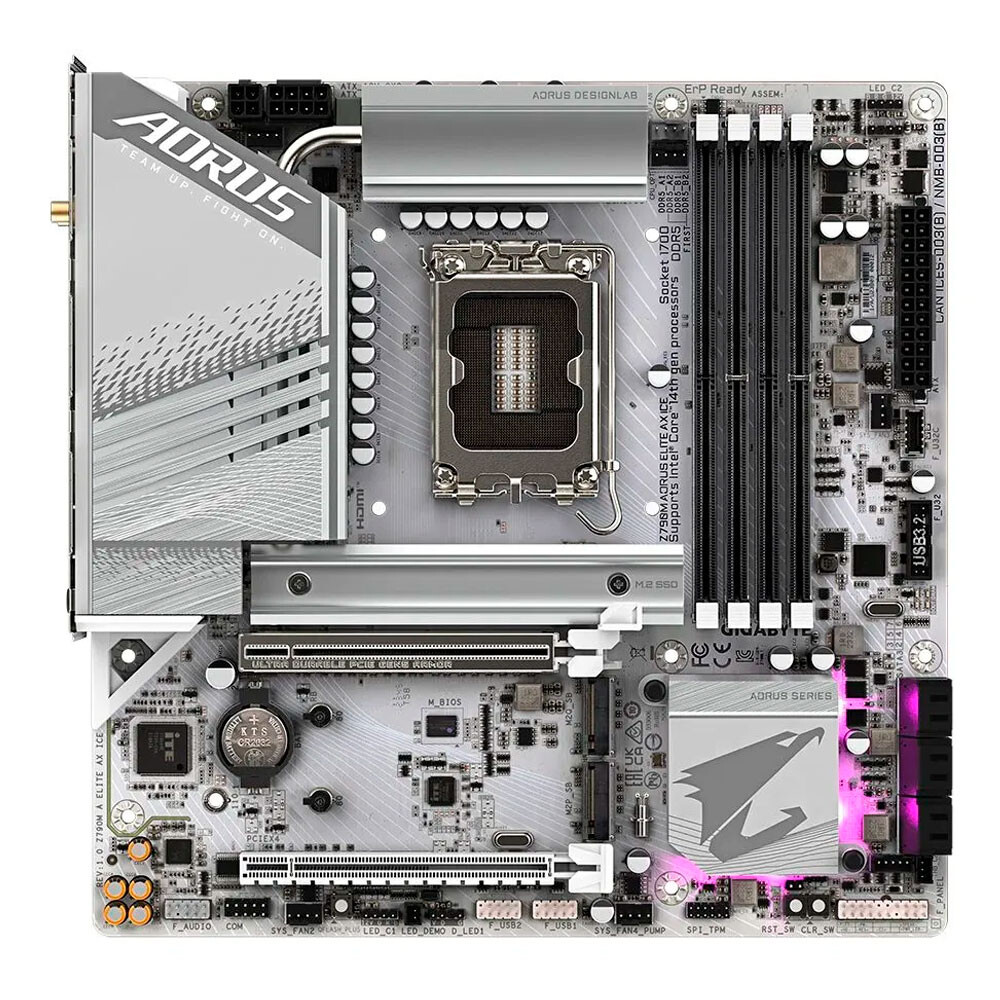 

Материнская плата Gigabyte Z790M AORUS ELITE AX ICE, LGA 1700, DDR5, Wi-Fi