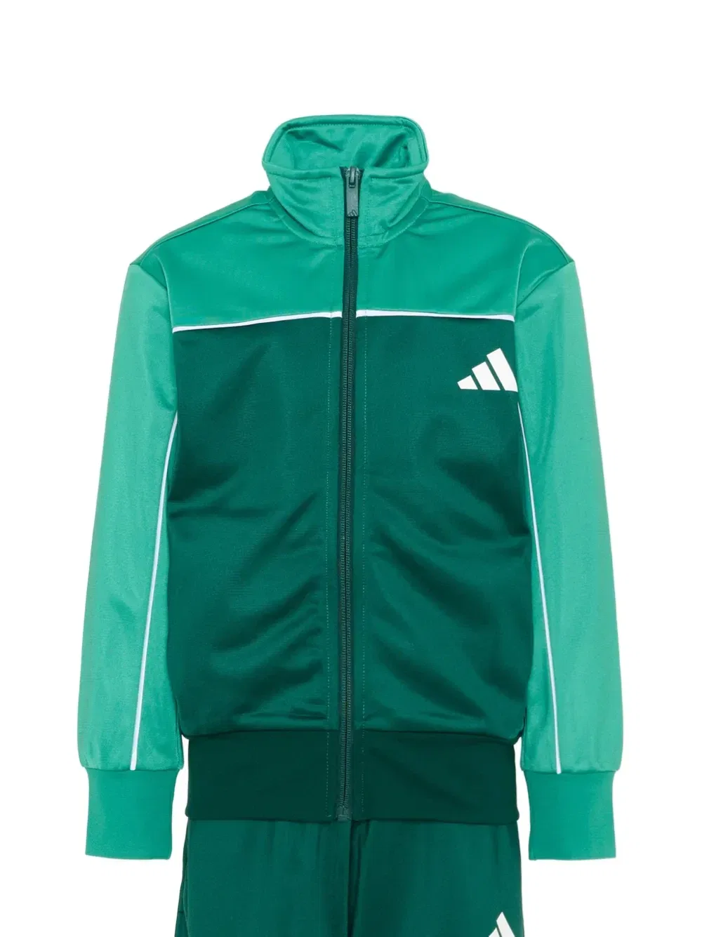 Спортивный костюм с логотипом и вставками adidas Kids, зеленый — фото 3