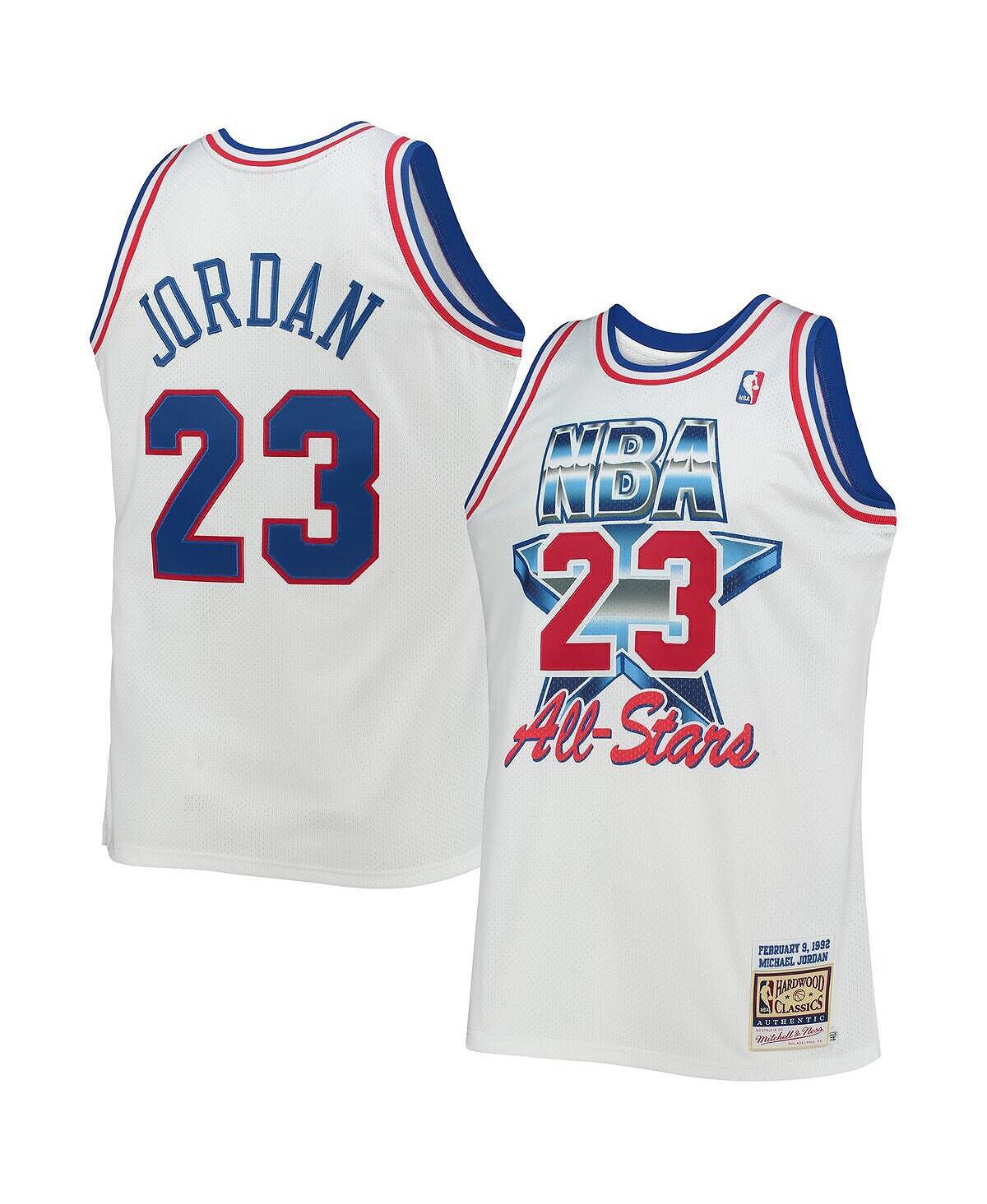 

Мужская майка michael jordan white eastern conference hardwood classics 1992 nba all-star game, аутентичная джерси Mitchell & Ness, белый