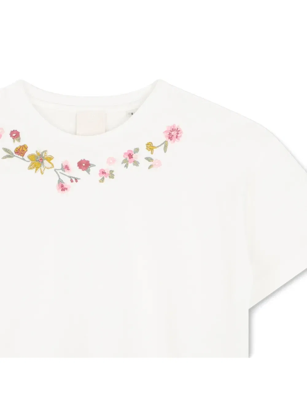 Футболка с цветочной вышивкой Givenchy Kids, белый — фото 3