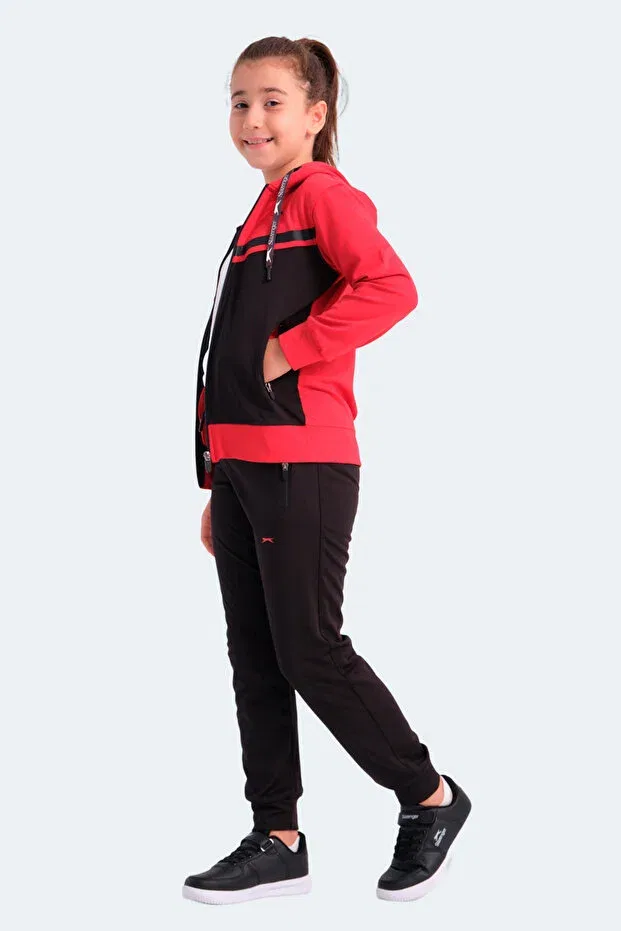 Детский спортивный комплект для девочек с принтом Noon Slazenger, Black / Red