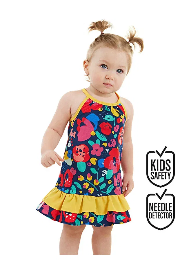 Детское платье для девочек с принтом Denokids, Navy Blue