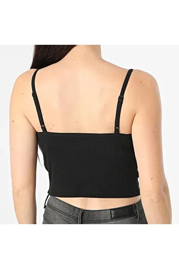Женский топ-майка на бретелях из рибаны Calvin Klein, Black — фото 4