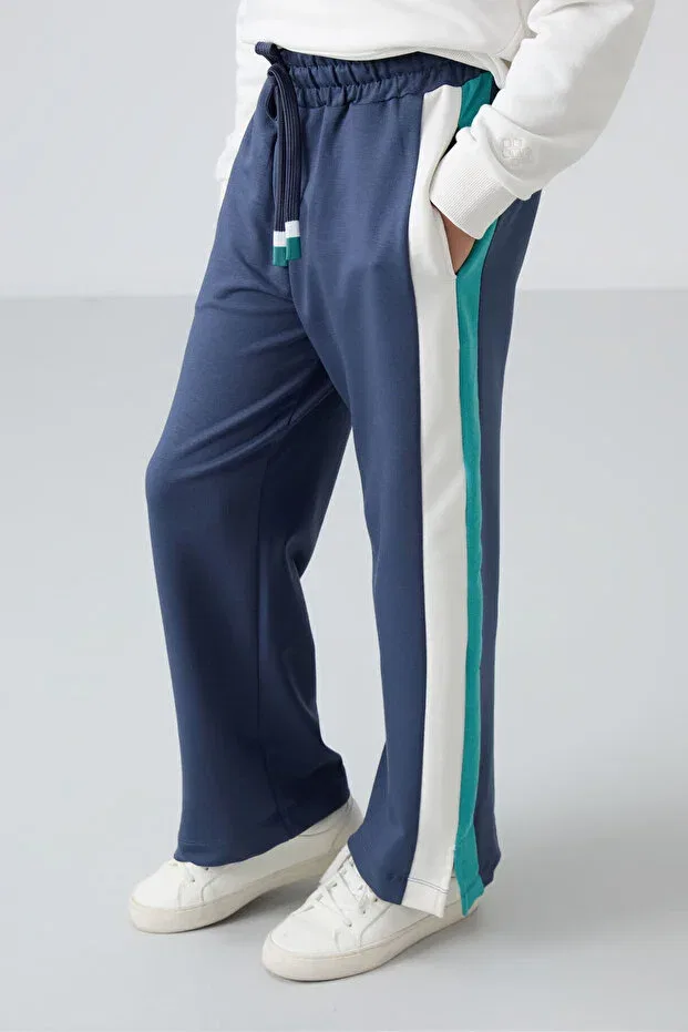 Детские спортивные штаны для девочек с принтом Petrol Slit Detailed Wide Leg Tommy Life, Oil — фото 3