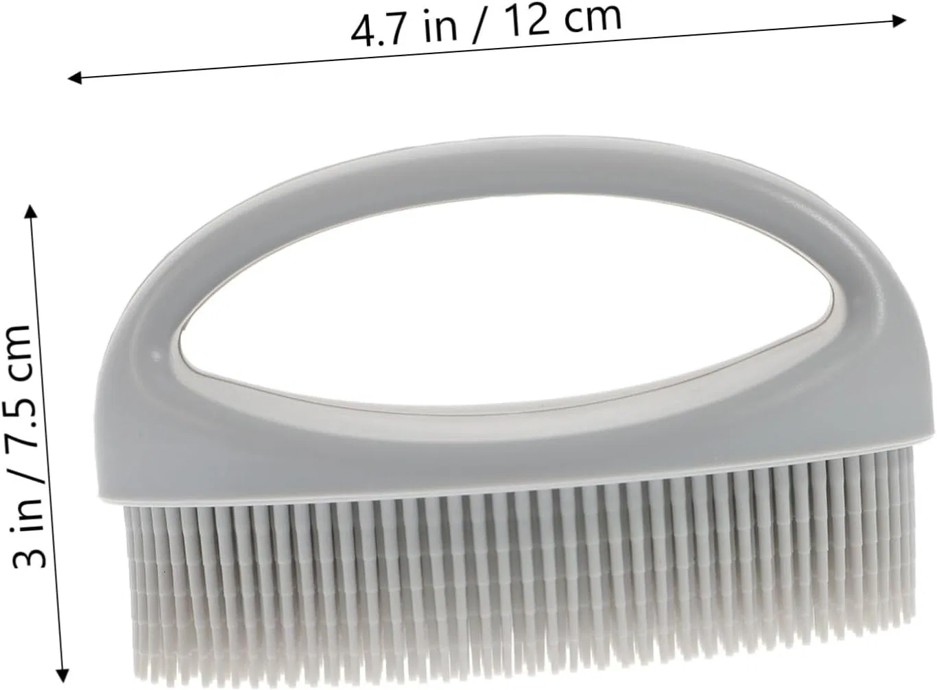 Силиконовая щетка для тела, SOIMISS, 12x7x7.5 см, Grey — фото 2