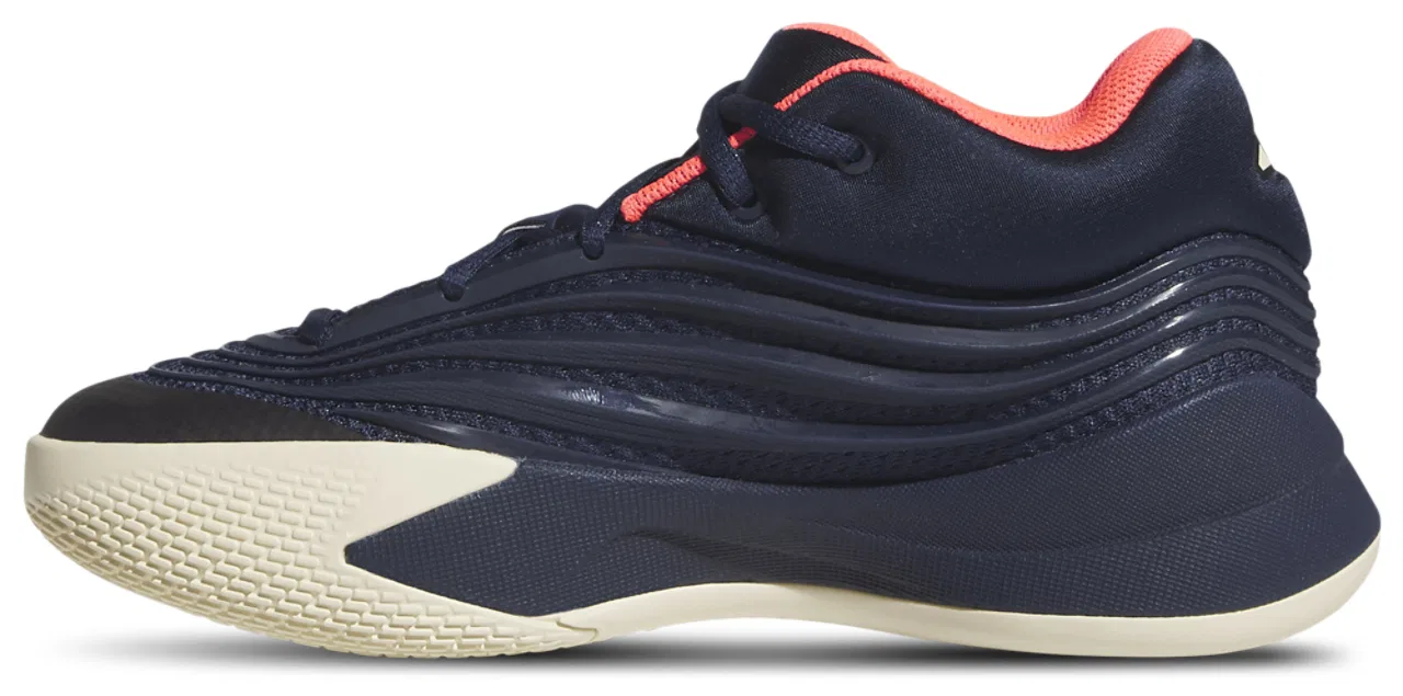Детские баскетбольные кроссовки для мальчиков с амортизацией LIGHTSTRIKE Dame X Adidas, Night Indigo/Warm Vanilla/Solar Turbo — фото 2