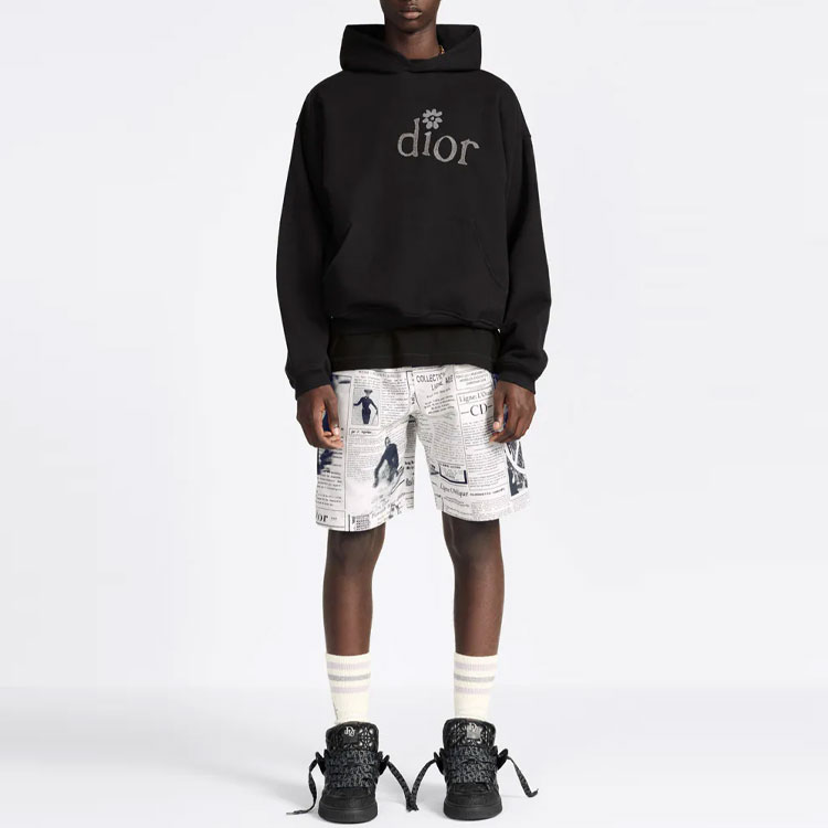 X Erl Relaxed Fit Hooded Sweatshirt DIOR, Black — фото 4