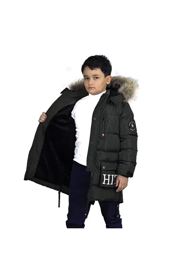 Детское пальто для девочек хлопковое Benitto Kids, Khaki — фото 4