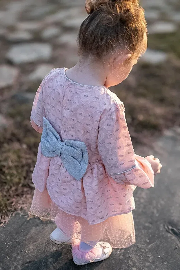 Детское платье для девочек с длинным рукавом Baby Animals, Pink — фото 4