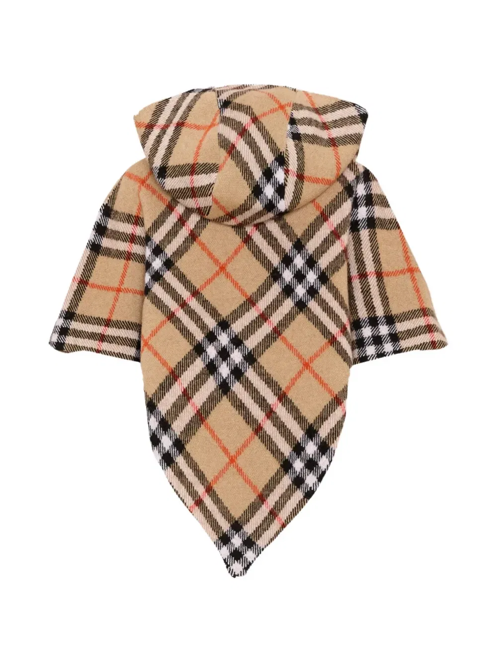 Пончо с капюшоном Burberry Kids, бежевый — фото 2
