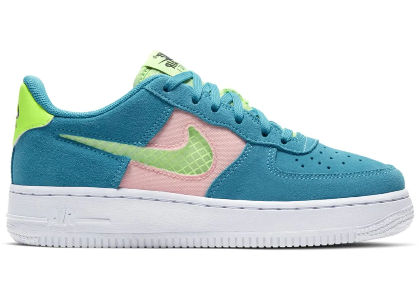 Детские кроссовки Lifestyle Nike Air Force 1 LV8, Oracle Aqua/Washed Coral/White/Ghost Green