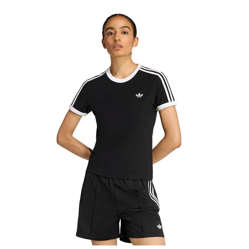 Футболка с коротким рукавом 3 Stripes Slim Adidas Originals, черный