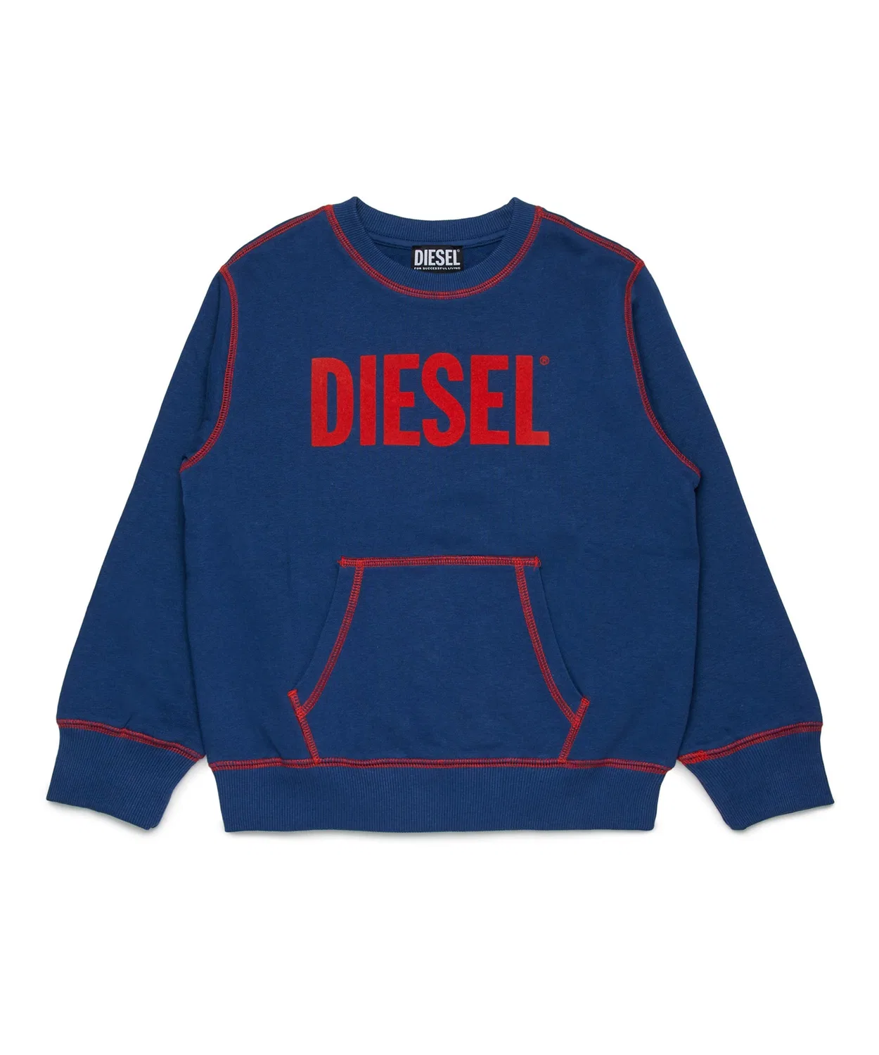 Детский свитшот с длинным рукавомс принтом Brand Logo DIESEL KIDS, Navy