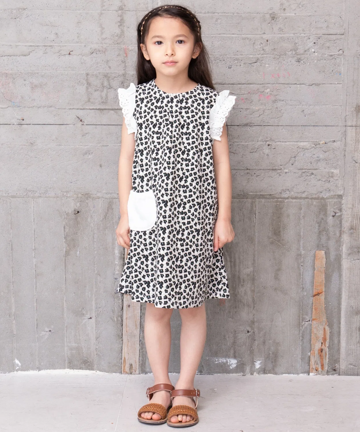 Детское платье для девочек с цветочным принтом RAGMART, Off White — фото 2