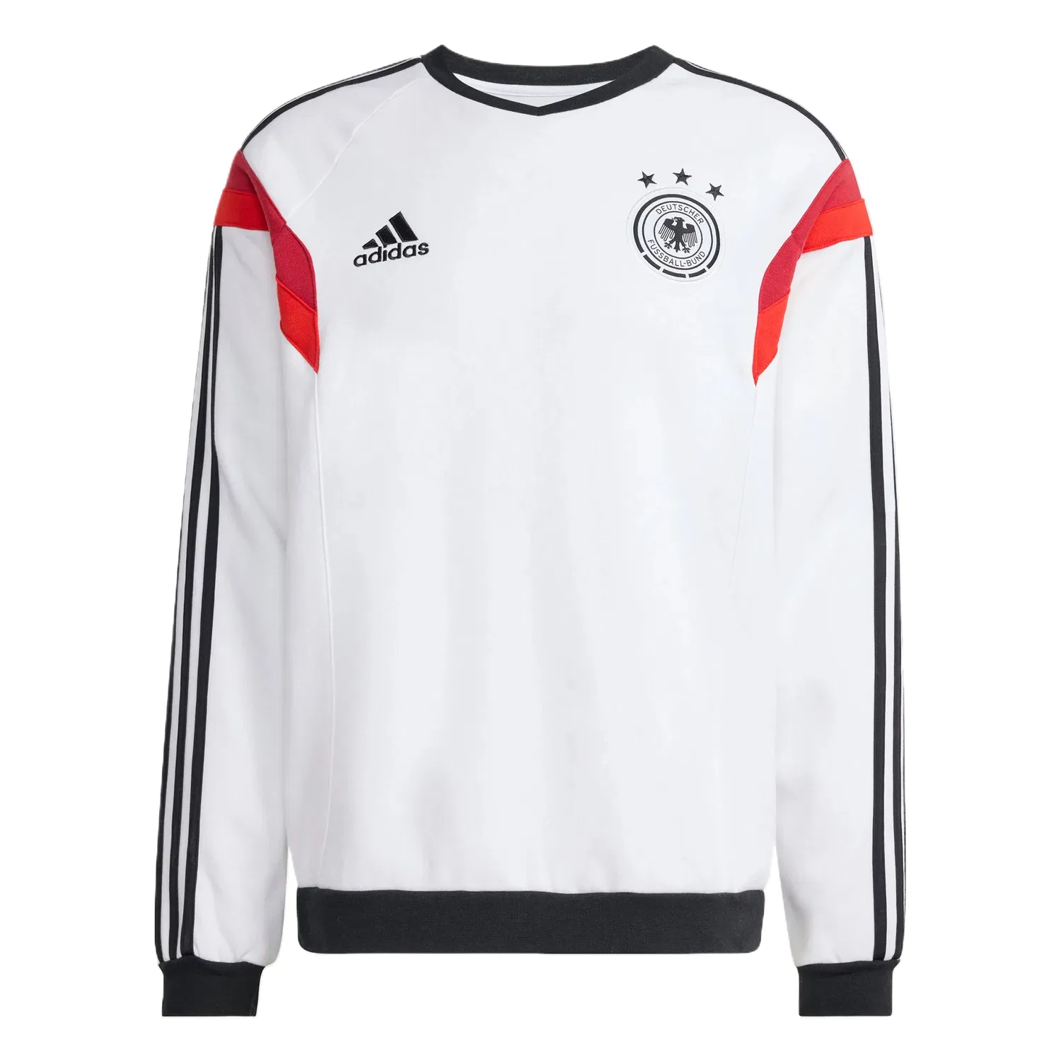 Свитшот с круглым вырезом Adidas, White/Black/Red