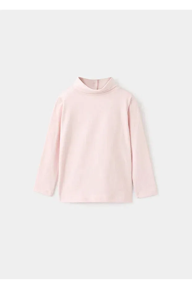 Детская хлопковая футболка с длинным рукавом Mango Baby, Pink