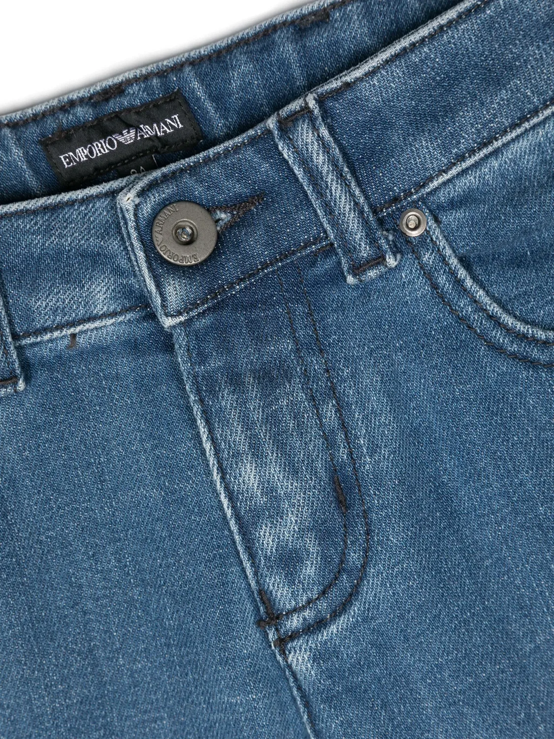 Джинсы свободного кроя с низкой талией Emporio Armani, синий — фото 2