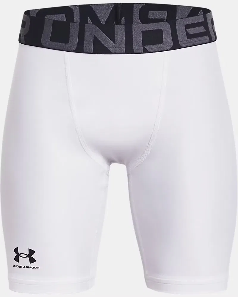 Шорты-базовый слой с внутренним швом 13 см, влагоотводящие HeatGear Armour UnderArmour, White/Black