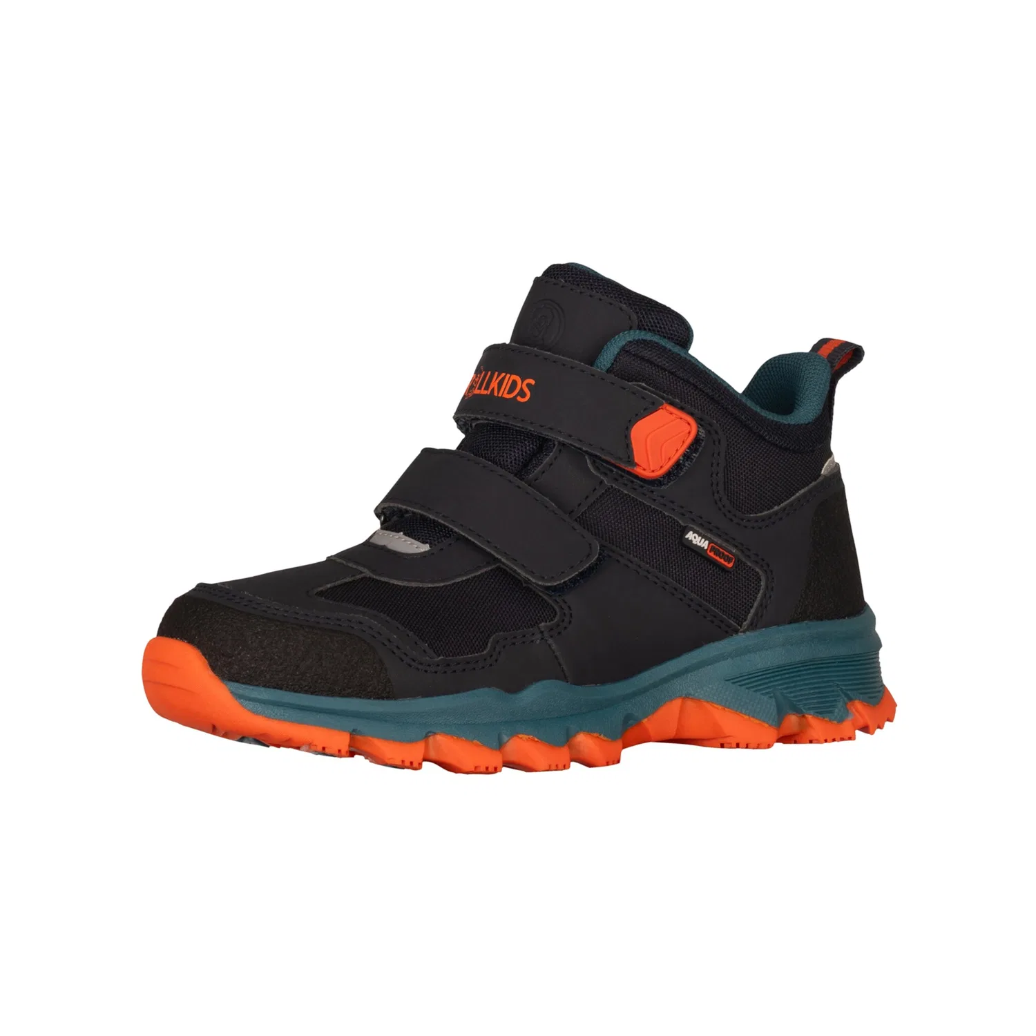 Детские зимние ботинки водонепроницаемые KIDS KJERAG HIKER TROLLKIDS, Black/Stormy Blue/Flame Orange