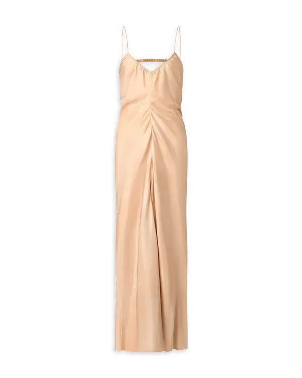 Женское платье макси из шелка с запахом Emporio Armani, Dawn/Dune Water Color — фото 3