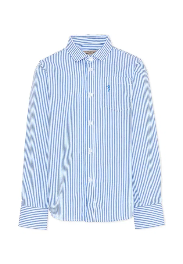 Рубашка хлопковая Camicie Tru Trussardi Junior, light blue, светло-голубой