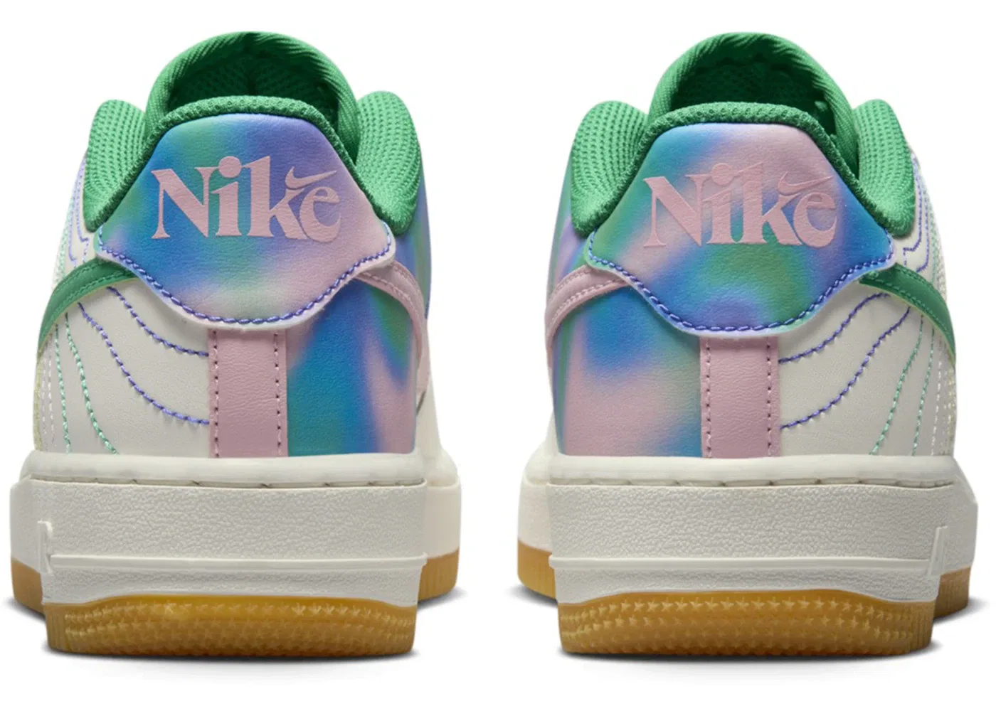Детские кроссовки Lifestyle Nike Air Force 1 Low LV8 3, Sail Stadium Green Med Soft Pink — фото 3