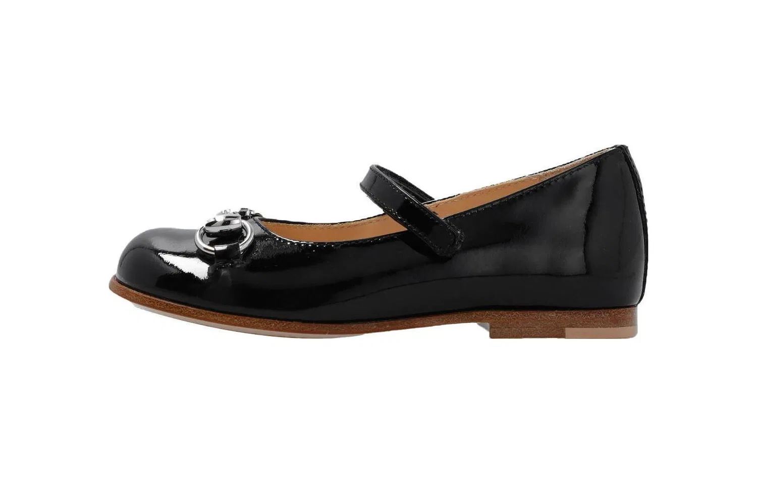 Детские балетки Gucci Horsebit Ballerina Pumps из лаковой кожи