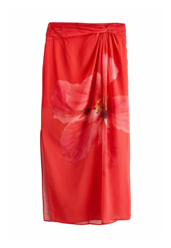 Юбка с цветочным принтом Maxi skirt Next, Red Floral, красный