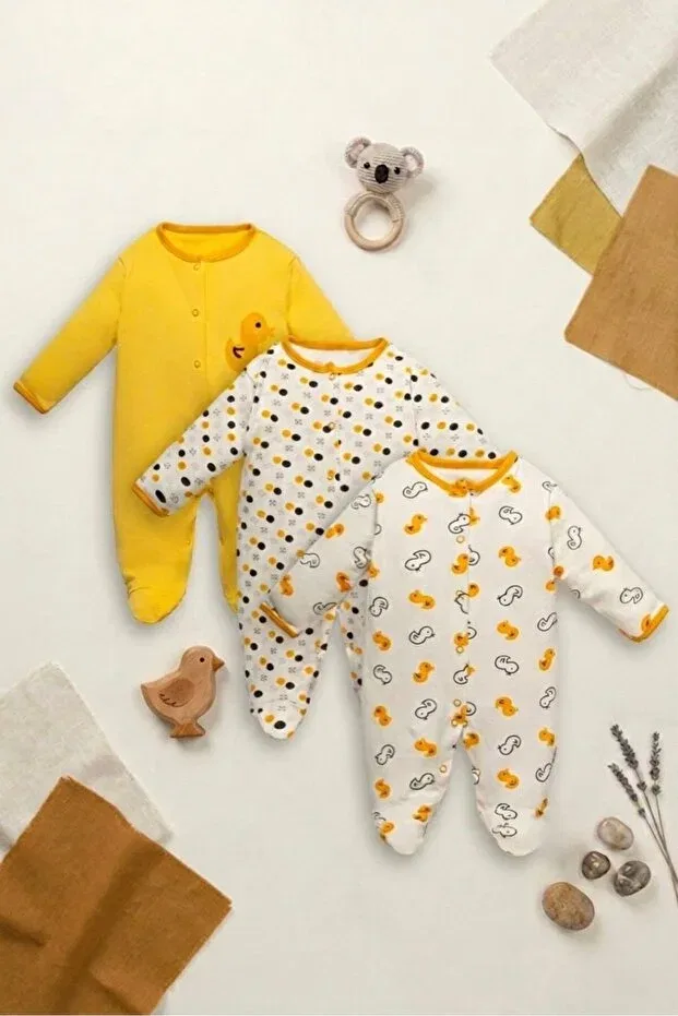 Детский комплект боди с принтом Chick Pattern Mielco, Multicolor