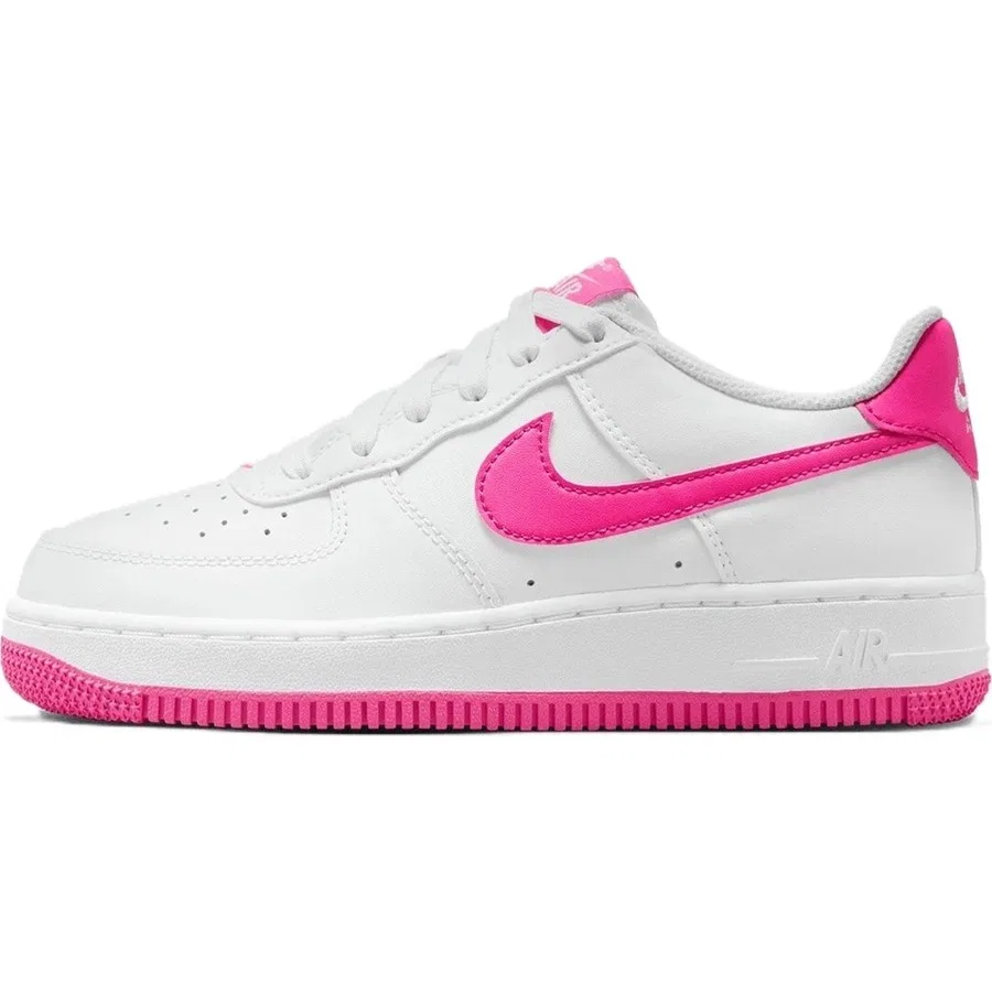 Кроссовки повседневные из натуральной кожи Air Force 1 GS Nike, Белый Ало-Розовый — фото 2