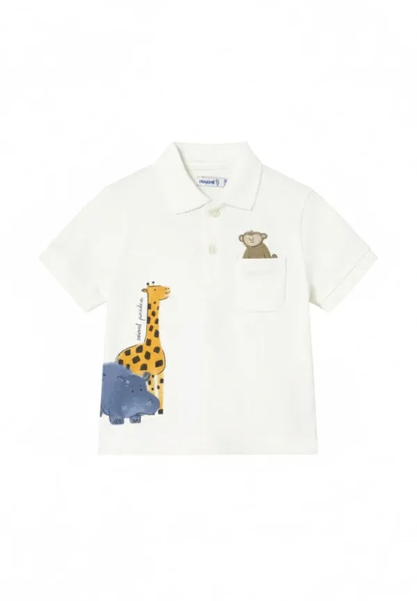 Поло с принтом Polo shirt Mayoral, ivory, слоновая кость