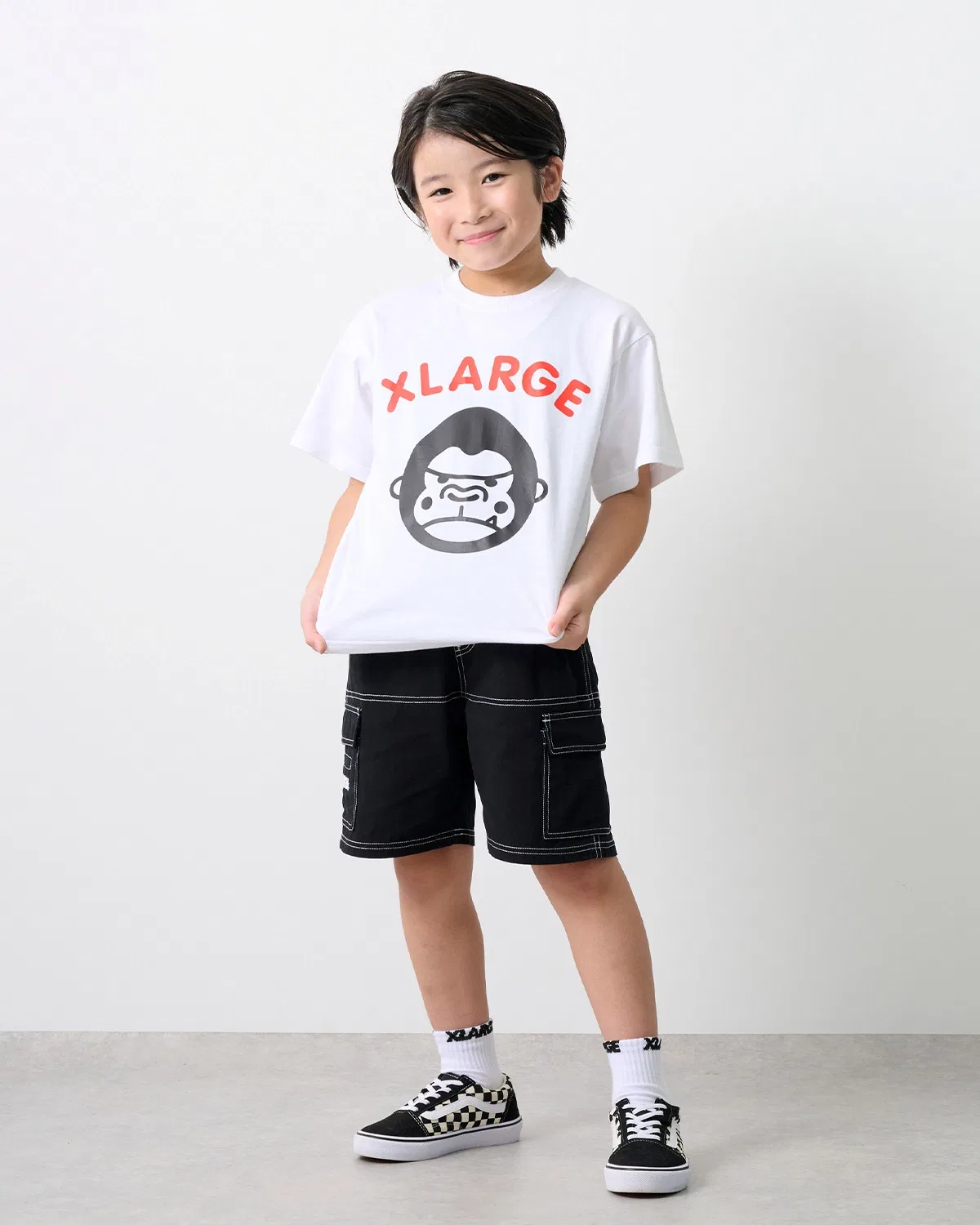 Детская футболка с принтом Funny Gorilla Logo XLARGE KIDS, Beige — фото 2